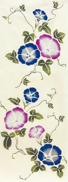 Tenugui Hand Towel, Shizome [Made in Japan] Shizome Tenugui Vine Morning Glory Hand Towel [Wafuka] Made in Japan